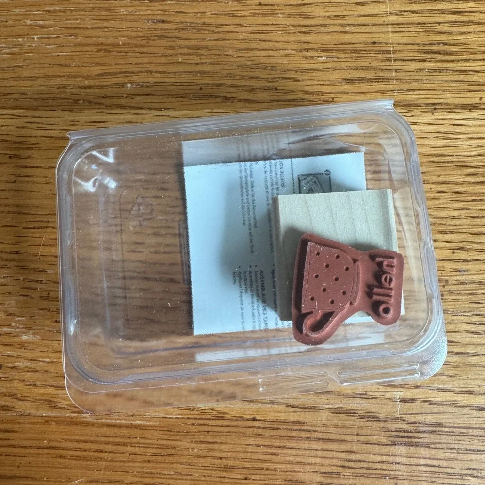 Stampin Up Tiny Teacup Mount Rubber Stamp Set 118086 Hello Tea Cup Polka Dot‎